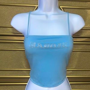 Sky Blue “BADDIE” Medium Crop Top💎